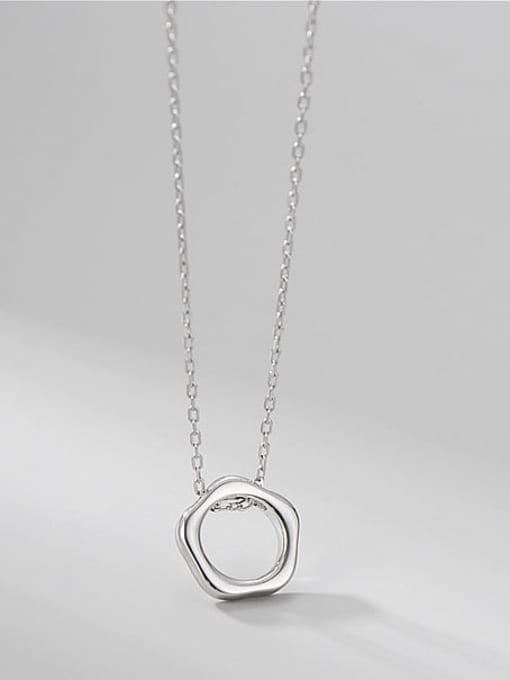ARTTI 925 Sterling Silver Hexagon Minimalist Necklace 0