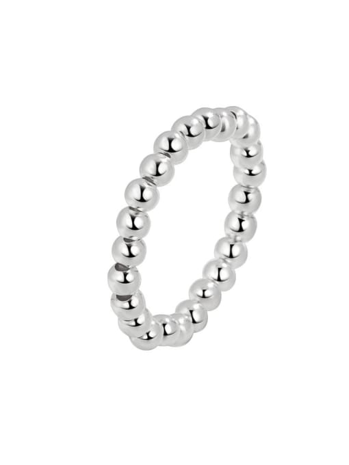 PNJ-Silver 925 Sterling Silver Bead Geometric Minimalist Bead Ring 3