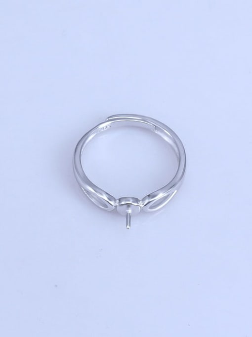 Supply 925 Sterling Silver 18K White Gold Plated Ball Ring Setting Stone diameter: 6mm 0