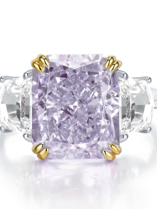 Lavender (light purple) 24 925 Sterling Silver High Carbon Diamond Geometric Luxury Band Ring