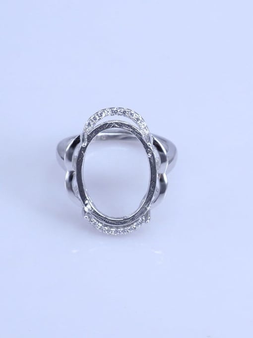 Supply 925 Sterling Silver 18K White Gold Plated Oval Ring Setting Stone size: 12*14 12*16 13*18 15*20MM 1