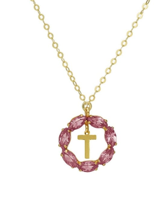 Gold T 925 Sterling Silver Cubic Zirconia Geometric Minimalist Necklace