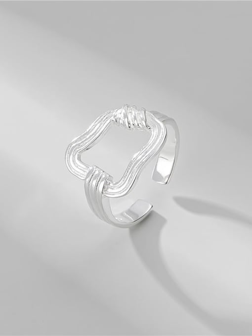 ARTTI 925 Sterling Silver Geometric Minimalist Irregular Hollow Band Ring 3