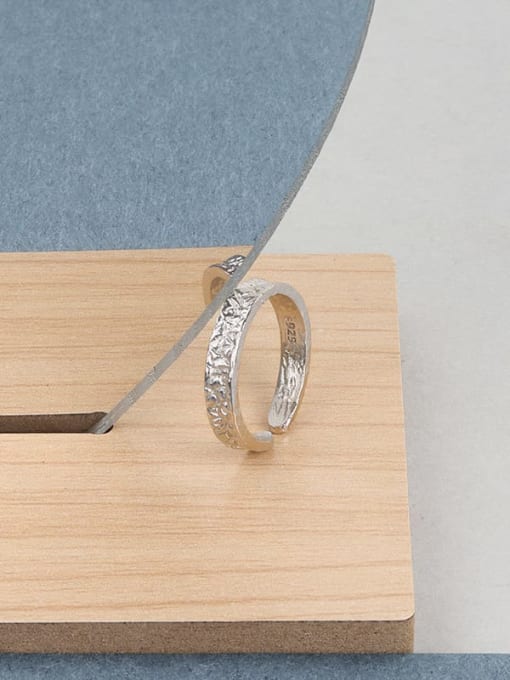 Platinum 925 Sterling Silver Geometric Minimalist Band Ring