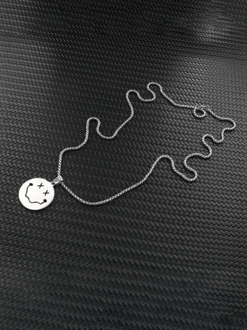 MEN PO Stainless steel Smiley Minimalist Necklace 2