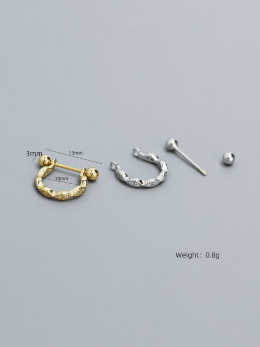 ACEE 925 Sterling Silver Geometric Minimalist Single Earring 3