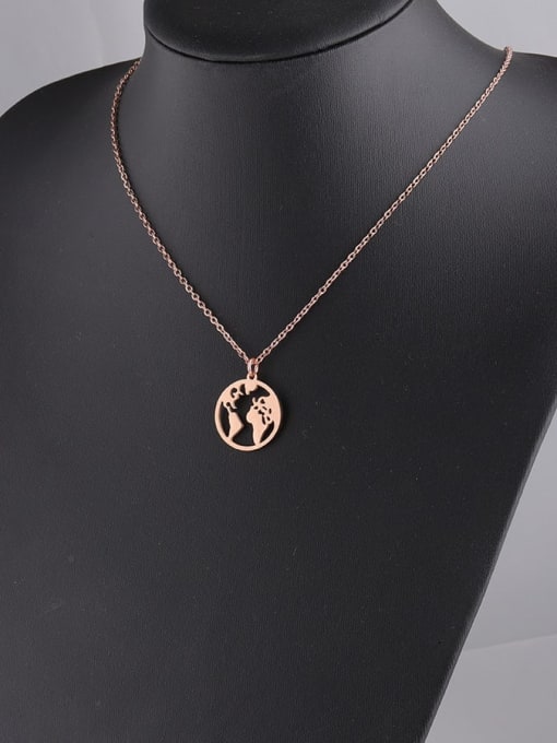 Rose Gold Stainless steel Round Minimalist Necklace