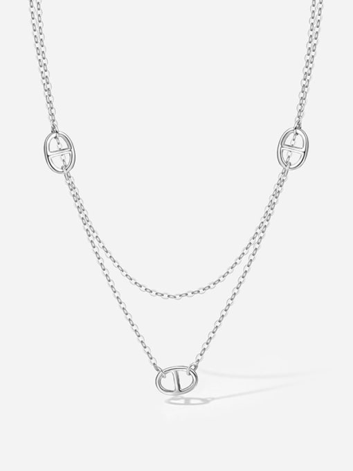 YUANFAN 925 Sterling Silver Geometric Minimalist Necklace