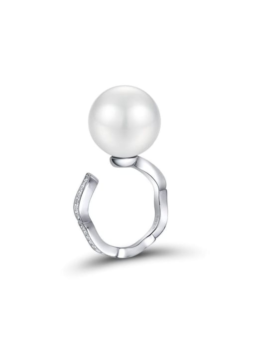 A&T Jewelry 925 Sterling Silver Freshwater Pearl Dainty Ring 0