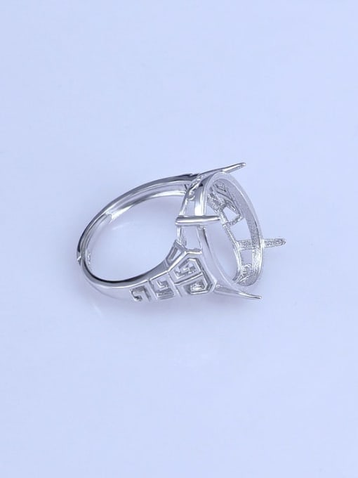 Supply 925 Sterling Silver 18K White Gold Plated Geometric Ring Setting Stone size: 9*11 10*12 13*18 14*19 17*23MM 2