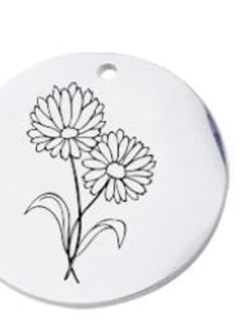 3 Round Stainless steel Flowers Minimalist Pendant