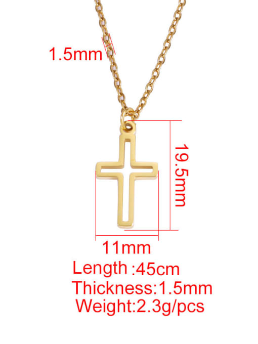 MEN PO Stainless steel  Minimalist Cross Pendant Necklace 4