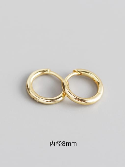 4#8mm gold 925 Sterling Silver Geometric Minimalist Huggie Earring