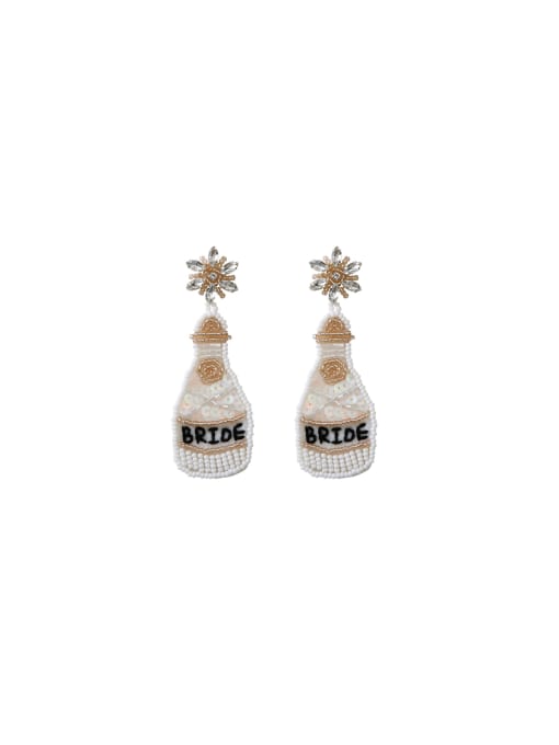 JMI Miyuki Millet Bead hand made champagne bottle Bohemia Drop Earring 0