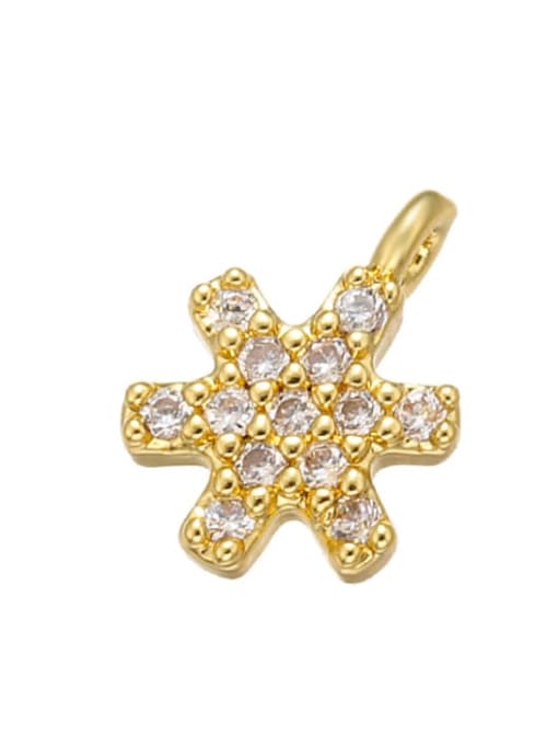 golden Copper Snowflake Small Micro Set Zircon Necklace Pendant