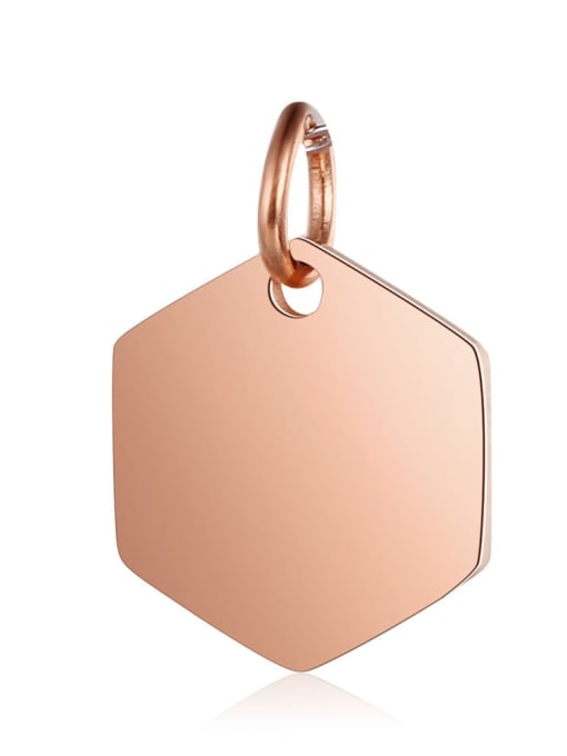 FTime Stainless steel Hexagon Charm Height : 10.5 mm , Width: 15 mm 2