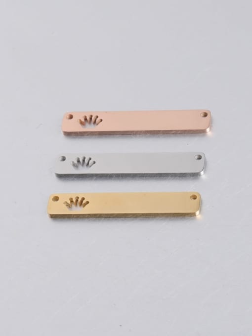 MEN PO Stainless Steel Lettering Strip Hollow Crown Double Hole Pendant/Minimalist Connectors 1