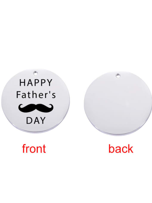 MEN PO Stainless Steel Laser Lettering Father's day Single Hole Diy Jewelry Accessories 1