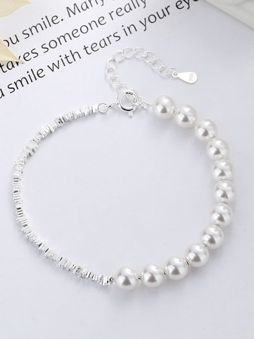 TAIS 925 Sterling Silver Freshwater Pearl Irregular Minimalist Necklace 3
