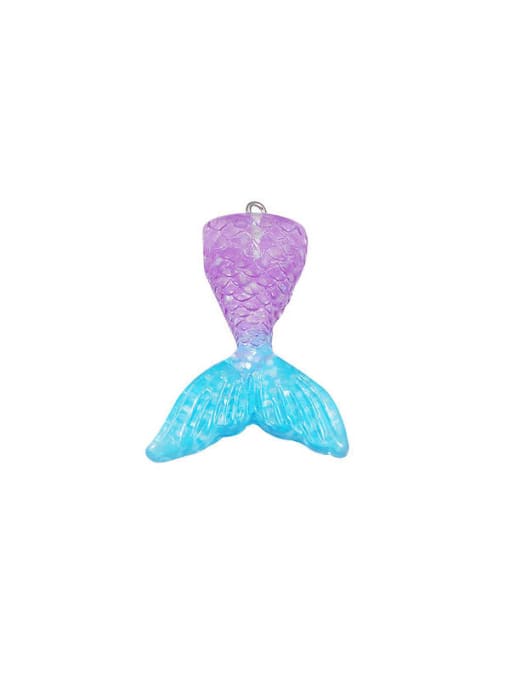 Color 1 Stainless steel Resin Cute Wind  Fish Tail Pendant