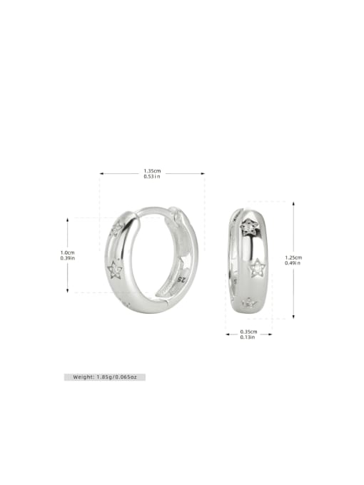 platinum 925 Sterling Silver Geometric Minimalist Huggie Earring