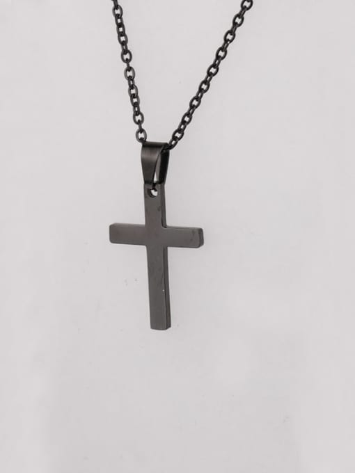 Black 14x21 Stainless steel Cross Minimalist Necklace