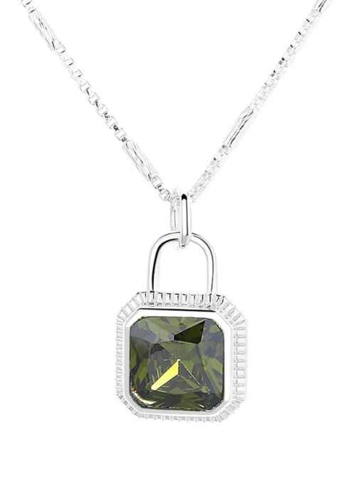 TAIS 925 Sterling Silver Cubic Zirconia Geometric Dainty Necklace
