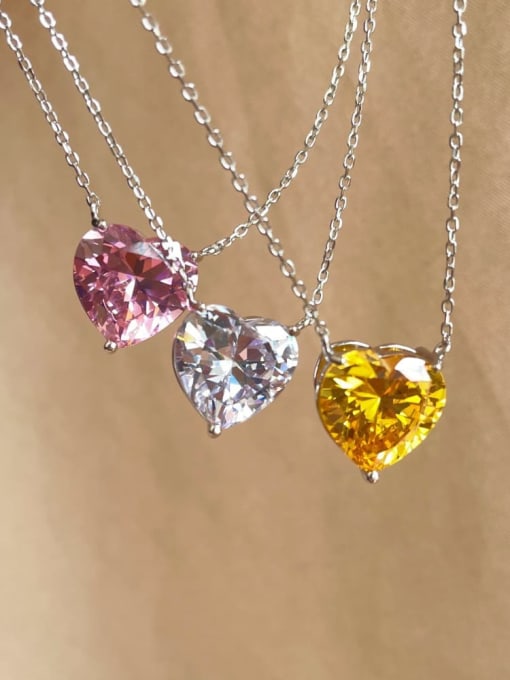 STL-Silver Jewelry 925 Sterling Silver Cubic Zirconia Heart Minimalist Necklace 3