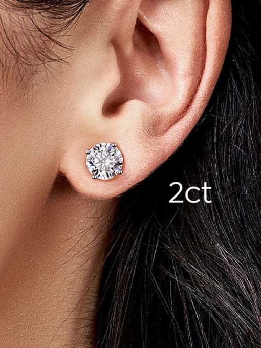 LOLUS 925 Sterling Silver Moissanite Geometric Dainty Stud Earring 3