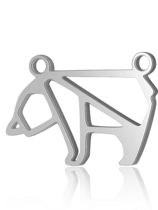 X T576D 1 Stainless steel Bear Charm Height : 21 mm , Width: 11 mm