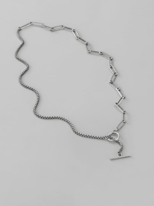 ARTTI 925 Sterling Silver Cross Vintage Asymmetric ChainNecklace 0