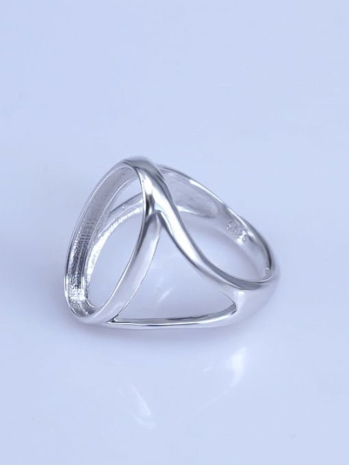 Supply 925 Sterling Silver 18K White Gold Plated Geometric Ring Setting Stone size: 10*20mm 1