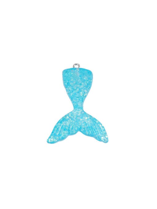 Color 4 Stainless steel Resin Cute Wind  Fish Tail Pendant