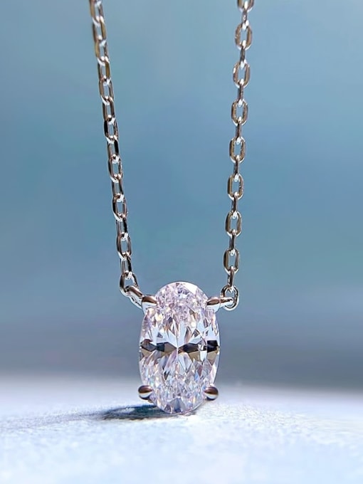 M&J 925 Sterling Silver High Carbon Diamond Geometric Dainty Necklace 3