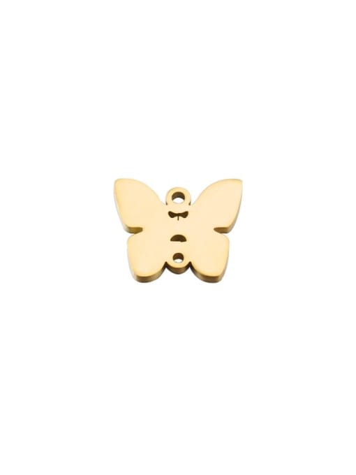 golden Stainless steel flat cut creative single hole butterfly pendant