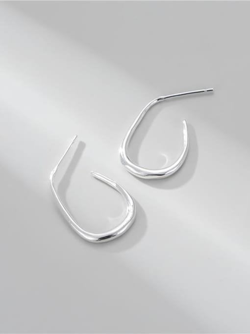 ARTTI 925 Sterling Silver Geometric Minimalist  U-Shaped Stud Earring 2