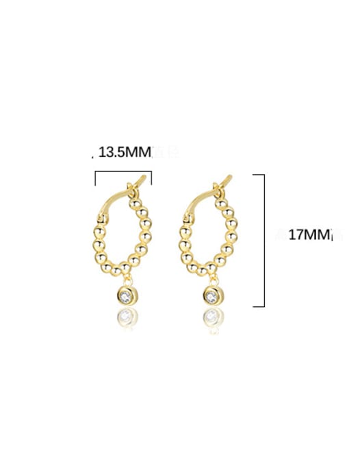 YUANFAN 925 Sterling Silver Bead Geometric Minimalist Drop Earring 3