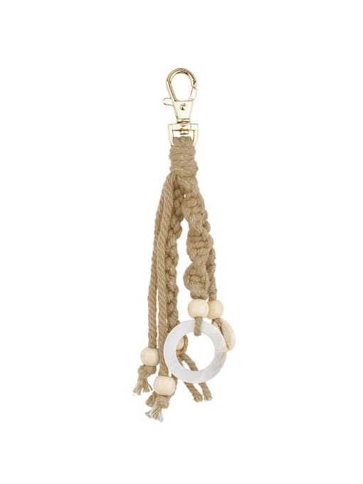K68164 Alloy Shell Cotton Rope  Round Artisan Hand-Woven  Bag Pendant