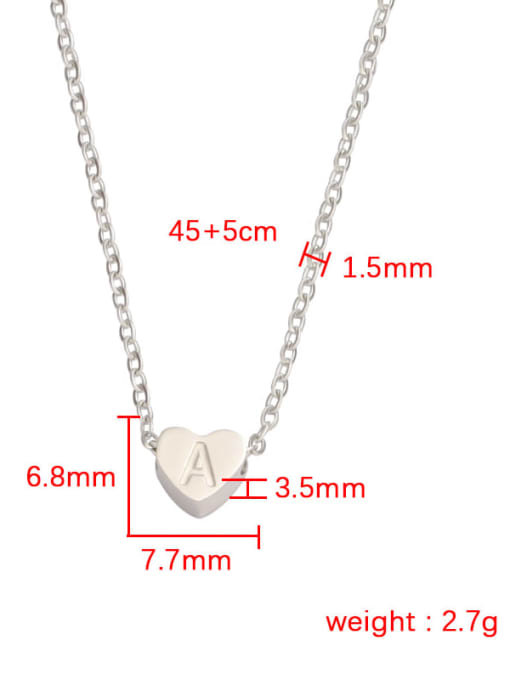 MEN PO Titanium Steel Heart Letter Minimalist Necklace 3