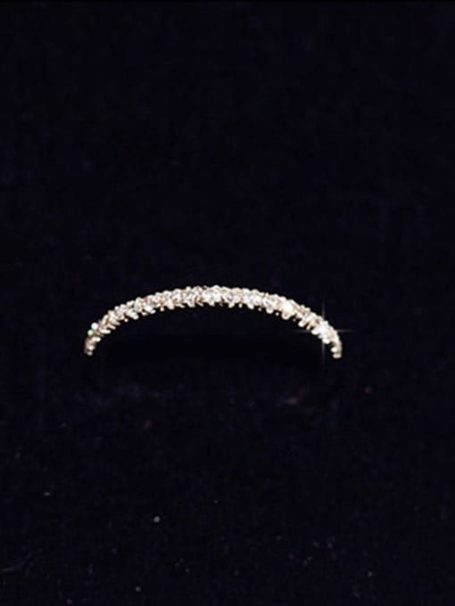 silvery white 925 Sterling Silver Cubic Zirconia Round Dainty Band Ring