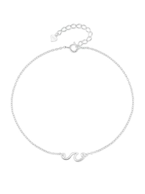 Silver plated 925 Sterling Silver Irregular Minimalist  Anklet