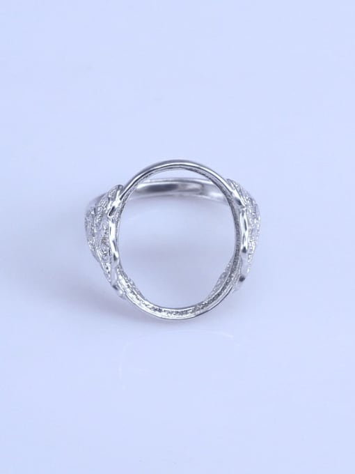 Supply 925 Sterling Silver 18K White Gold Plated Geometric Ring Setting Stone size: 15*19mm 0