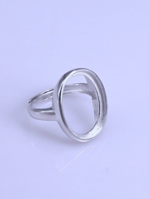 Supply 925 Sterling Silver 18K White Gold Plated Geometric Ring Setting Stone size: 15*20mm 2