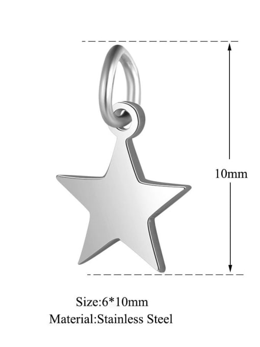 6 *10 Stainless steel Star Charm