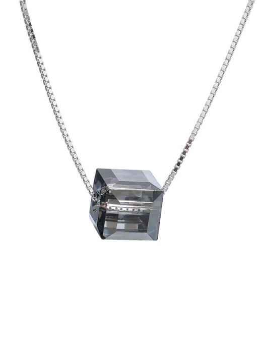 ARTTI 925 Sterling Silver Crystal Geometric Minimalist Necklace 3