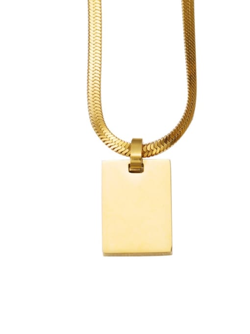 Gold 1522mm Stainless steel Rectangle Minimalist Necklace