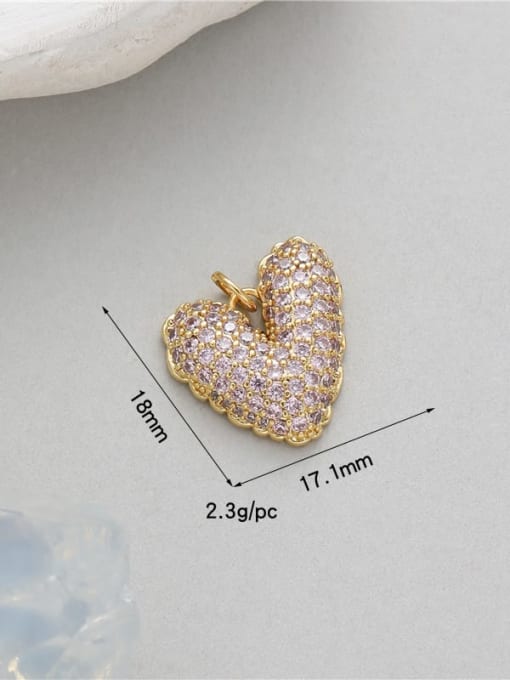 14 K gold H 11642 Brass Cubic Zirconia Minimalist Heart DIY Pendant