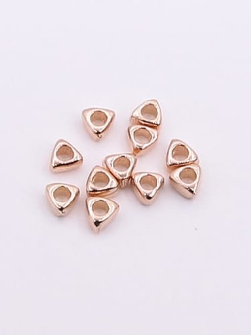 2.5mm rose gold S925 Sterling Silver Handmade Triangle Loose Bead Spacer Beads