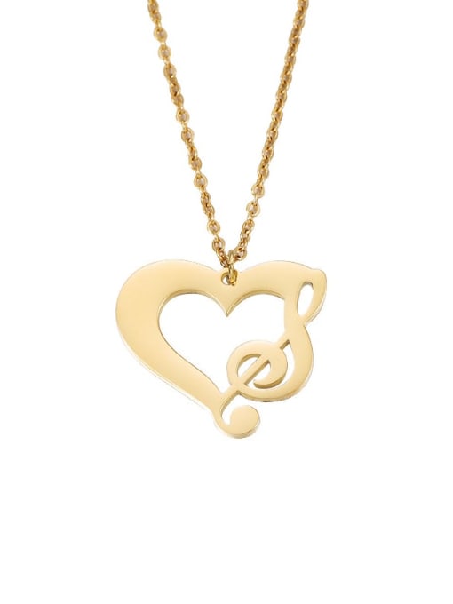 golden Stainless steel Heart Note Minimalist Necklace