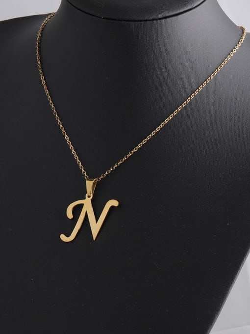 Golden n Stainless steel Letter Minimalist Necklace